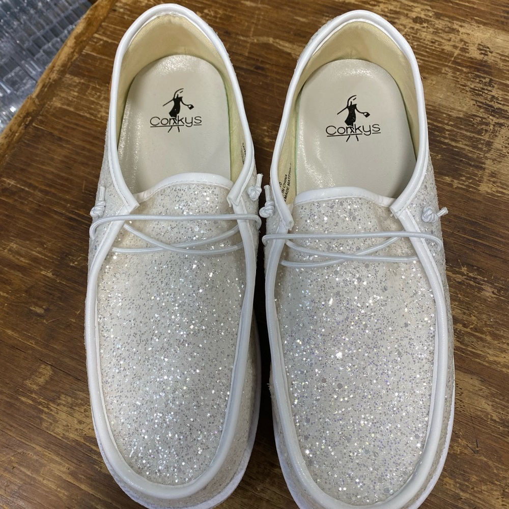 Corkys white glitter Kayak shoes